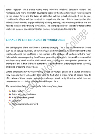 Changing workforce | DOCX