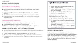 ARENCOS RESEARCH ©2025 ARENCOS
Intelligent Investment
Investor Intentions for 2025
Projected Buying and Selling Activity
 69% of investors expect their real estate allocation in Chania to either remain stable or
increase.
 Value-add strategies (renovations, repositioning) are favored by 75% of small-scale
investors.
 Larger institutional investors show a tendency to offload assets to optimize portfolios.
 Luxury Residential Prices: Increased by 26% since 2021, reflecting strong demand from
international buyers.
Geographical Hotspots for Investment
 Chania Old Town & Venetian Harbor – High demand for historic properties.
 Platanias & Agia Marina – Tourism-related properties thriving.
 Kolymbari & Akrotiri – Growing interest in sustainable and biophilic developments.
Challenges Facing Real Estate Investment in Chania
 Regulatory Adjustments: Changes in Greece’s Golden Visa Program may impact foreign investor
demand.
 Tighter Lending Environment: Increased borrowing costs may slow deal flow.
 Mismatch in Price Expectations: Sellers may struggle to align with current market valuations.
 Sustainability Considerations: Investors increasingly prioritize energy-efficient, climate-resilient
properties.
Capital Market Outlook for 2025
 Debt and Equity Mix: 47% of investors will maintain their
financing approach from 2024.
 Reduced Use of Leverage: 35% plan to rely less on financing
due to high-interest rates.
 Rising Interest Costs: A major challenge affecting new
investments and refinancing options.
Sustainable Investment Strategies
 84% of investors prioritize energy efficiency upgrades.
 69% consider on-site renewable energy solutions, such as
solar panels.
 EV charging infrastructure and climate risk assessments are
becoming key considerations.
 38% of investors are willing to pay a premium of 6%-10% for
sustainability-certified properties.
Conclusion & Future Outlook
The Chania real estate market in 2025 is positioned for continued
growth, driven by a combination of high tourism demand, sustainability
trends, and strategic infrastructure investments. Despite challenges
related to financing and price negotiations, investor confidence remains
strong, with a particular focus on value-add, opportunistic, and eco-
conscious investments.
 