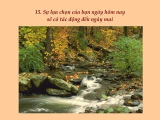 15. Sự lựa chọn của bạn ngày hôm nay sẽ có tác động đến ngày mai 