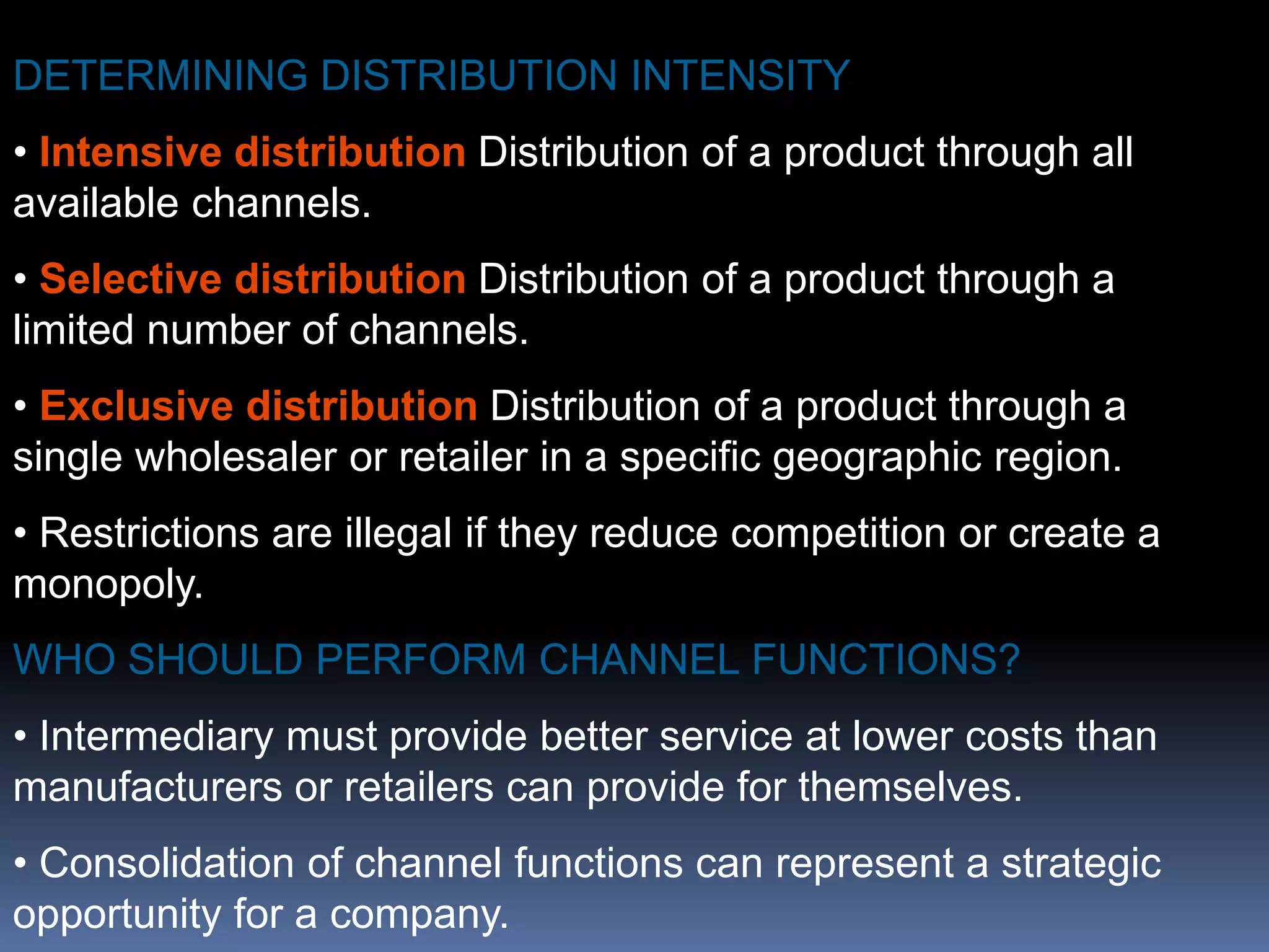 Risk takingPhysical Distribution - Nature and ImportancePhysical distribution: Moving tangible products through distribution channels