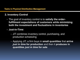 DUAL DISTRIBUTION• Movement of products through more than one channel to reach the firm’s target market.• Used to maximize the firm’s coverage in the marketplace or to increase the cost-effectiveness of the firm’s marketing effort.REVERSE CHANNELS• Channels designed to return goods to their producers.• Growing importance because of rising prices for raw materials, increasing availability of recycling facilities, and passage of additional antipollution and conservation laws.• Also used for recalls and repairs. 