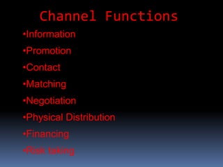 Channel FunctionsInformation