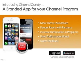 • Over95%useaSmartphone &Tablet
• Averageuserchecksphone110timesperday
• AppsbecomingPrimarySourceforBusiness
• IncreaseSales&ParticipationinPrograms
• DeploySalesTools,Education&Resources
Mobile: The Game Changer
AccelerateSell-thru!
 
