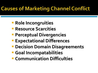 Role Incongruities Resource Scarcities Perceptual Divergencies Expectational Differences Decision Domain Disagreements Goal Incompatabilities Communication Difficulties 