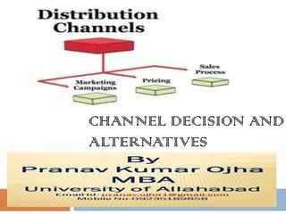 CHANNEL DECISION AND
ALTERNATIVES
 