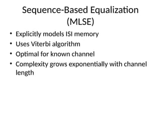 Equalization Techniques for Frequency Selective Channel | PPTX