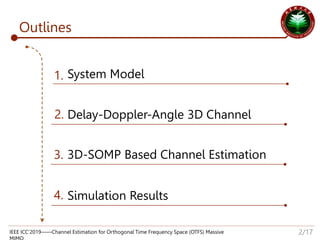 Channel estimation for orthogonal time frequency space (OTFS) massive ...
