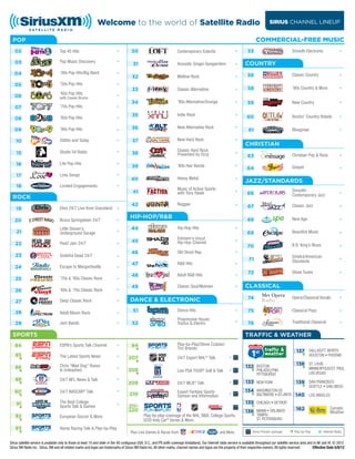 sirius satellite radio channel guide