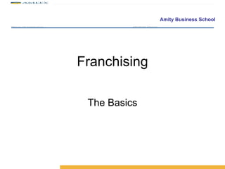 Franchising The Basics 