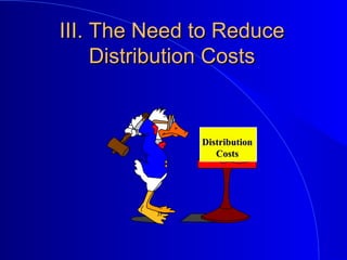 III. The Need to ReduceIII. The Need to Reduce
Distribution CostsDistribution Costs
DistributionDistribution
CostsCosts
 