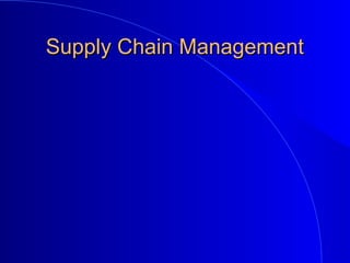 Supply Chain ManagementSupply Chain Management
 