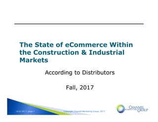 2017 State of eCommerce, Distributor Perspective