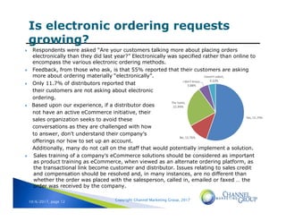 2017 State of eCommerce, Distributor Perspective