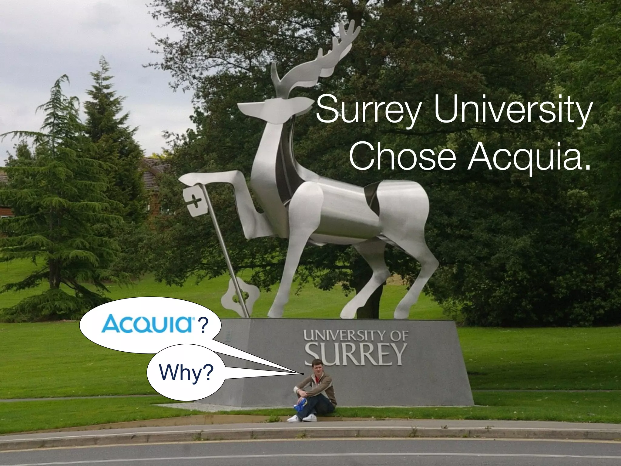 Surrey University 
Chose Acquia. 
? 
Why? 
 