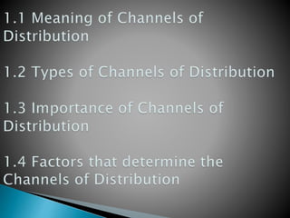 Channels of Distribution | PPT