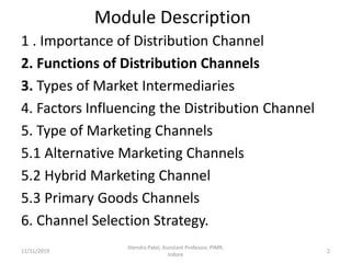Channels of distribution in marketing | PPTX