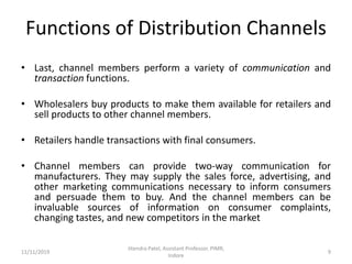 Channels of distribution in marketing | PPTX