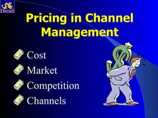 Pricing in Channel
   Management
Cost
Market
Competition
Channels
 