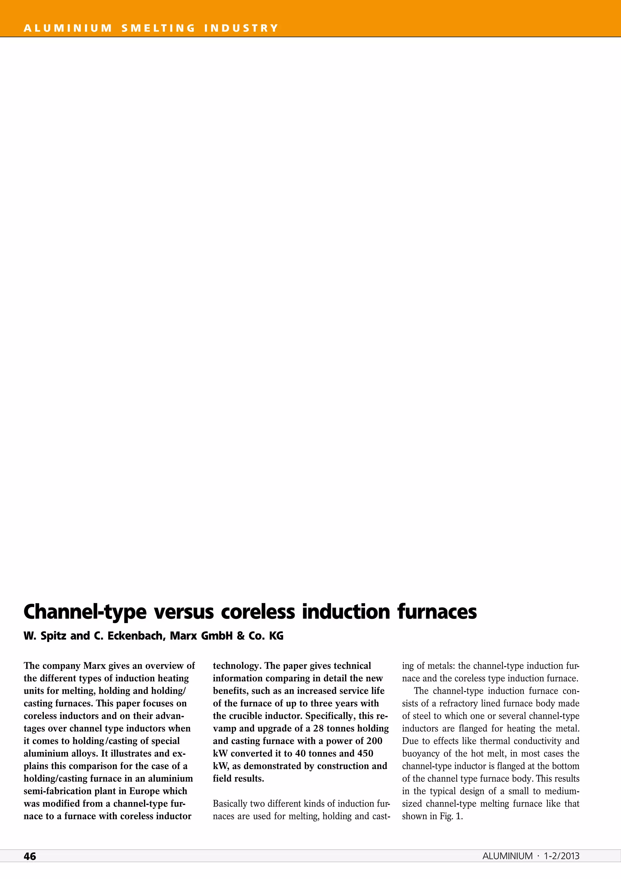 Channel vs coreless induction furnace | PDF