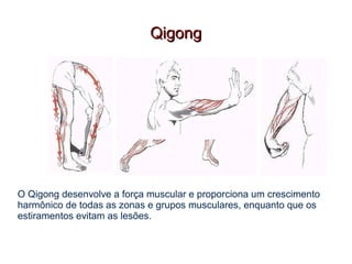 Qigong




O Qigong desenvolve a força muscular e proporciona um crescimento
harmônico de todas as zonas e grupos musculares, enquanto que os
estiramentos evitam as lesões.
 