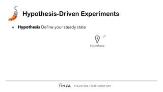FULLSTACK TECH RADAR DAY
Hypothesis-Driven Experiments
● Hypothesis Define your steady state
● Experiment by challenging it
 