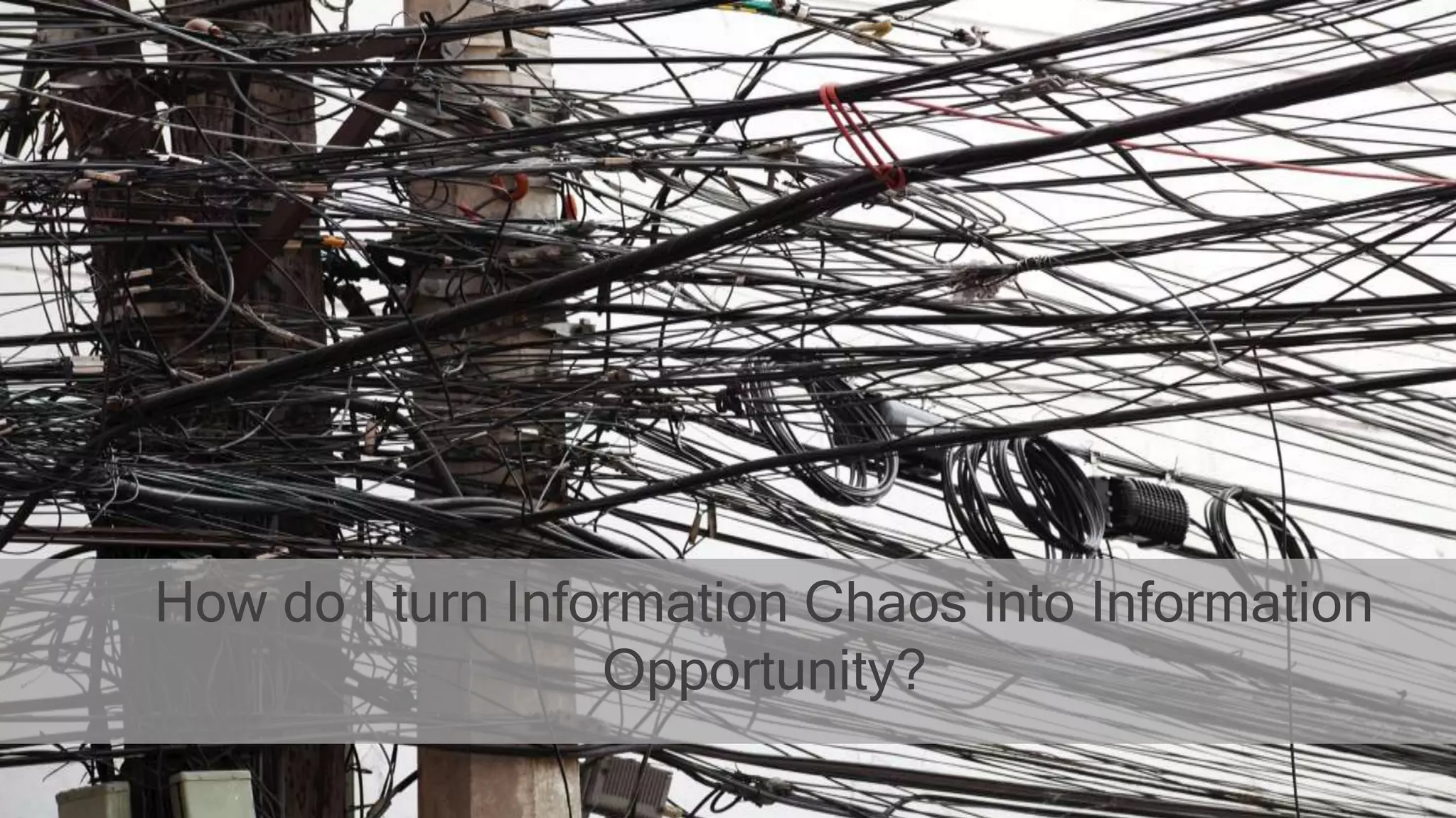 How do I turn Information Chaos into Information
Opportunity?
 