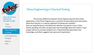 Chaos engineering & Gameday on AWS | PPTX