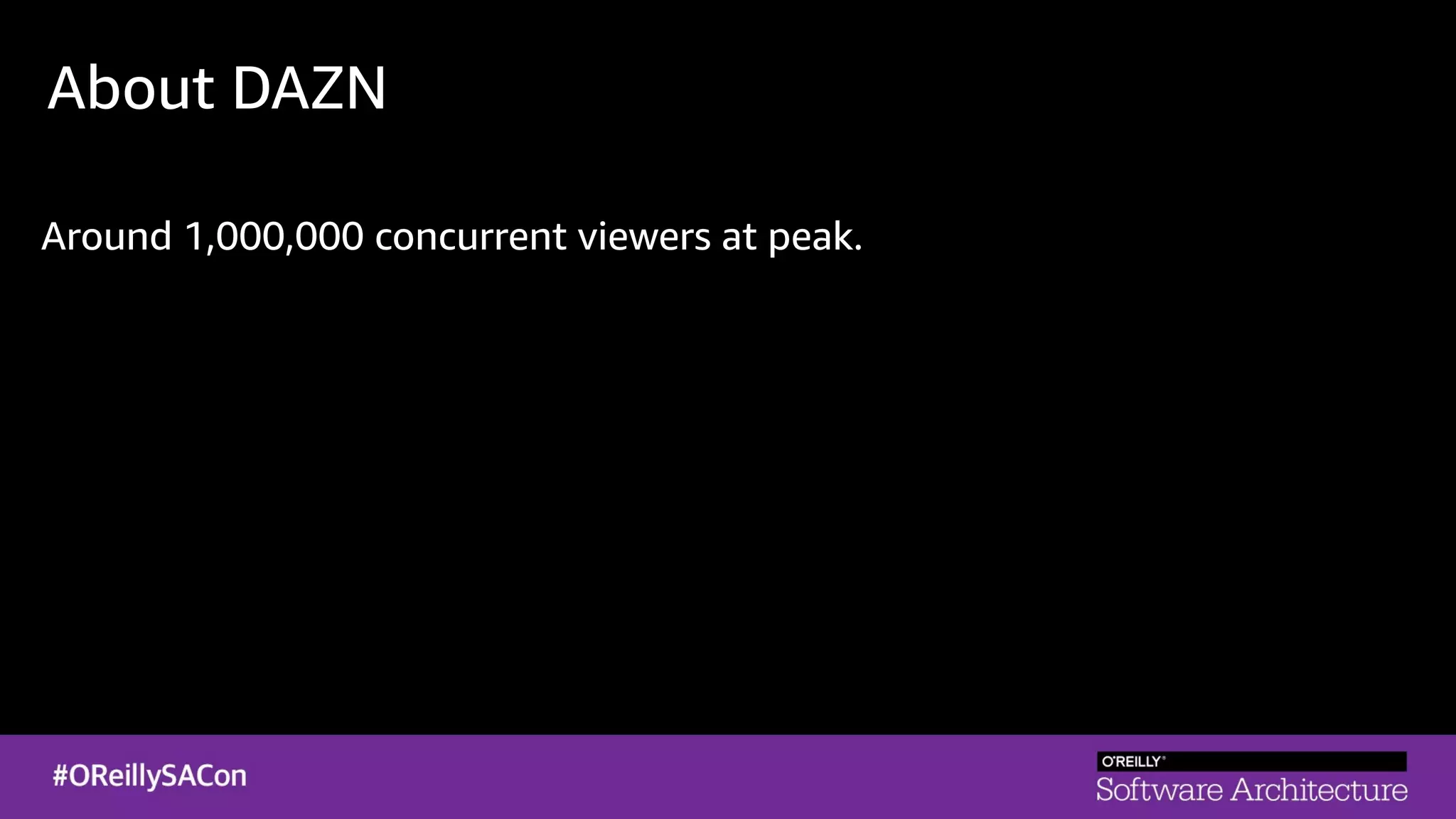 About DAZN
Around 1,000,000 concurrent viewers at peak.
 
