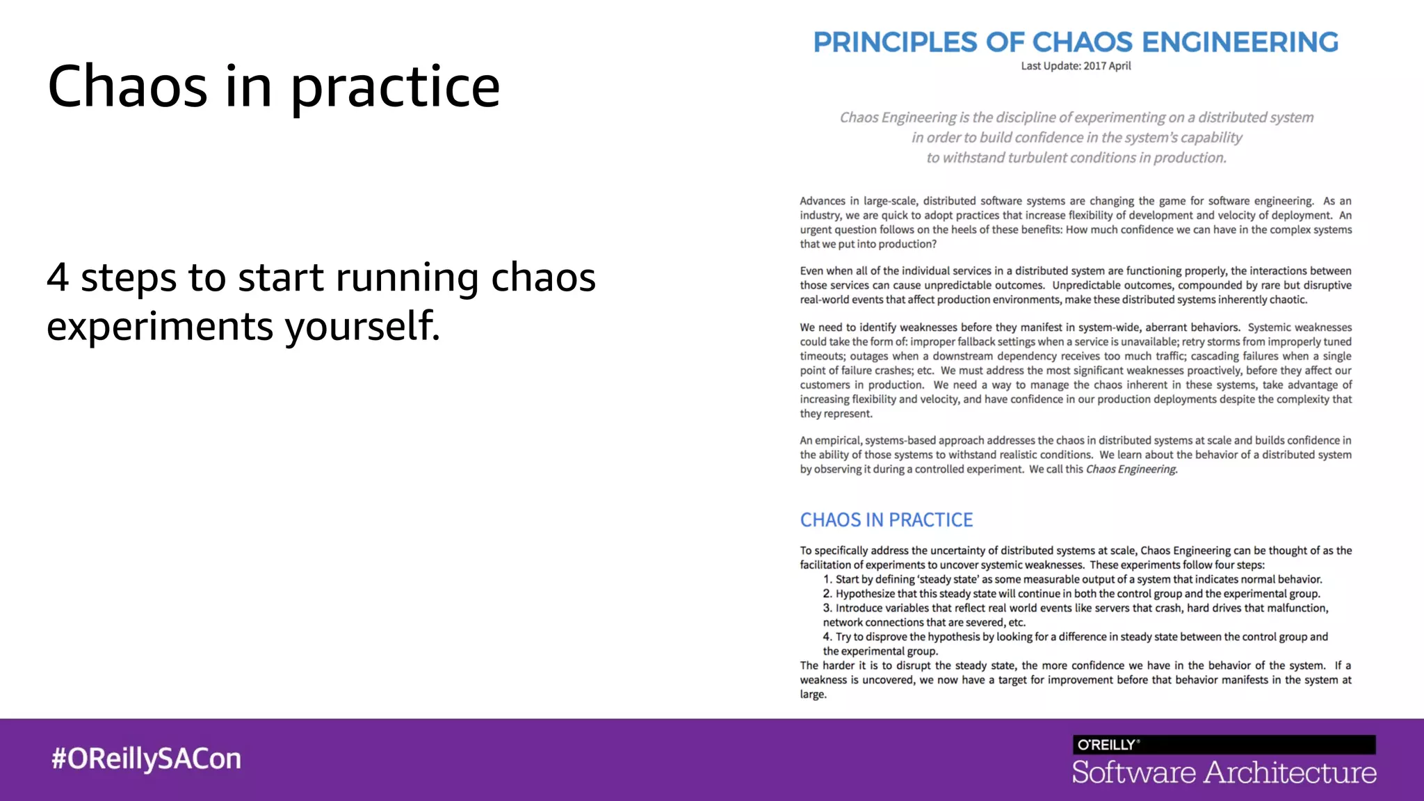 Chaos in practice
4 steps to start running chaos
experiments yourself.
 