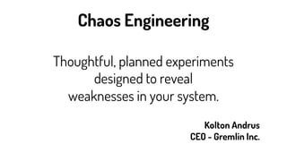 Chaos Engineering | PDF