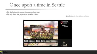 Once upon a time in Seattle
«You don’t choose the moment, the moment chooses you»
«You only choose how prepared you are when it does»
Jesse Robbins, the Master of Disaster at Amazon
 