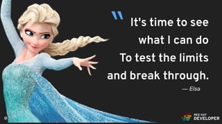 @alexsotob
It's time to see
what I can do
To test the limits
and break through.
— Elsa
“
 