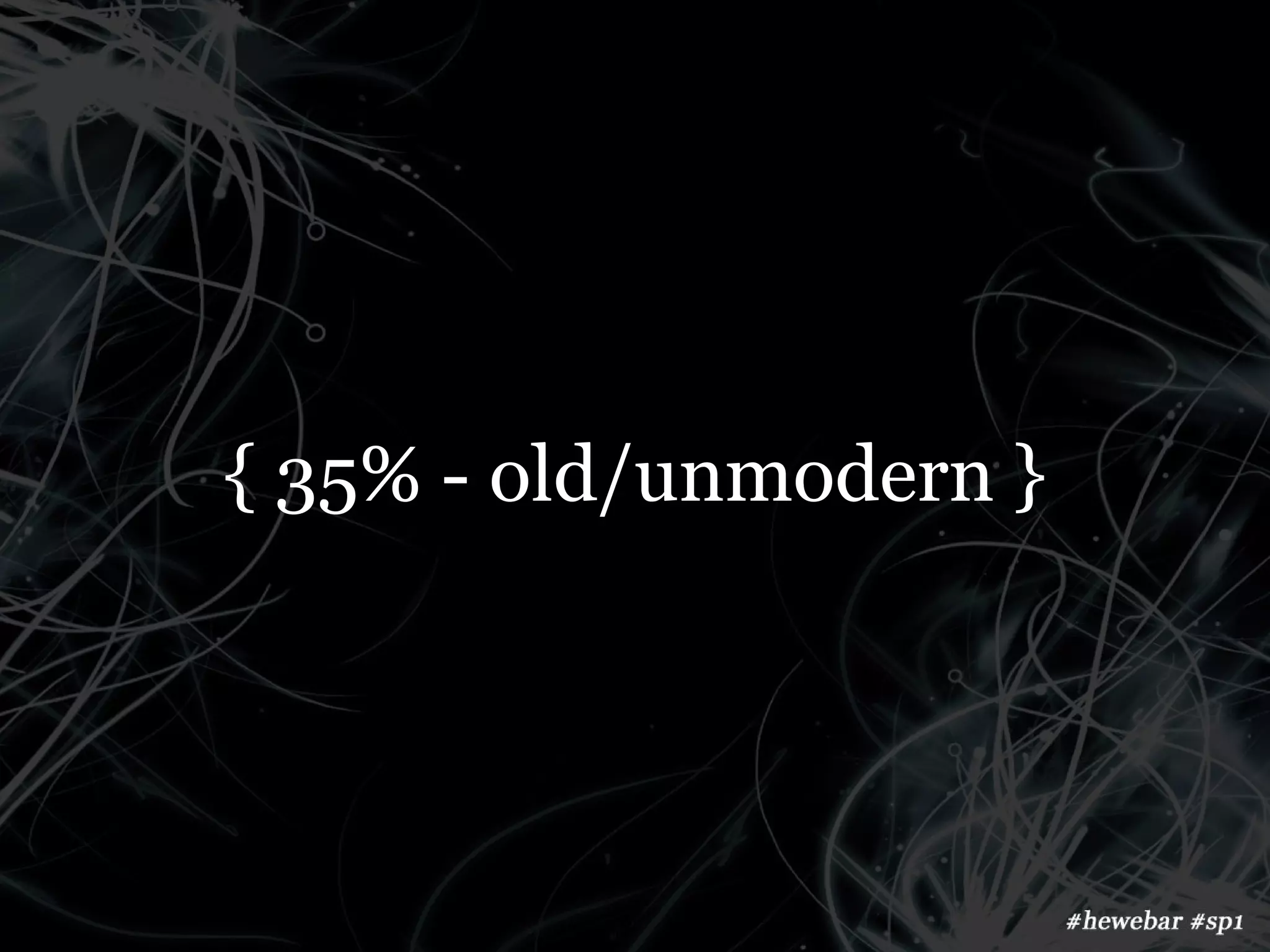 { 35% - old/unmodern }
 