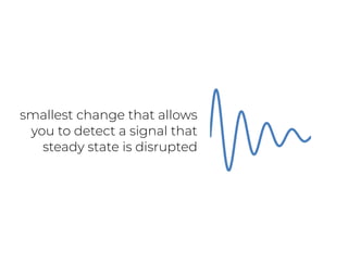 smallest change that allows
you to detect a signal that
steady state is disrupted
 