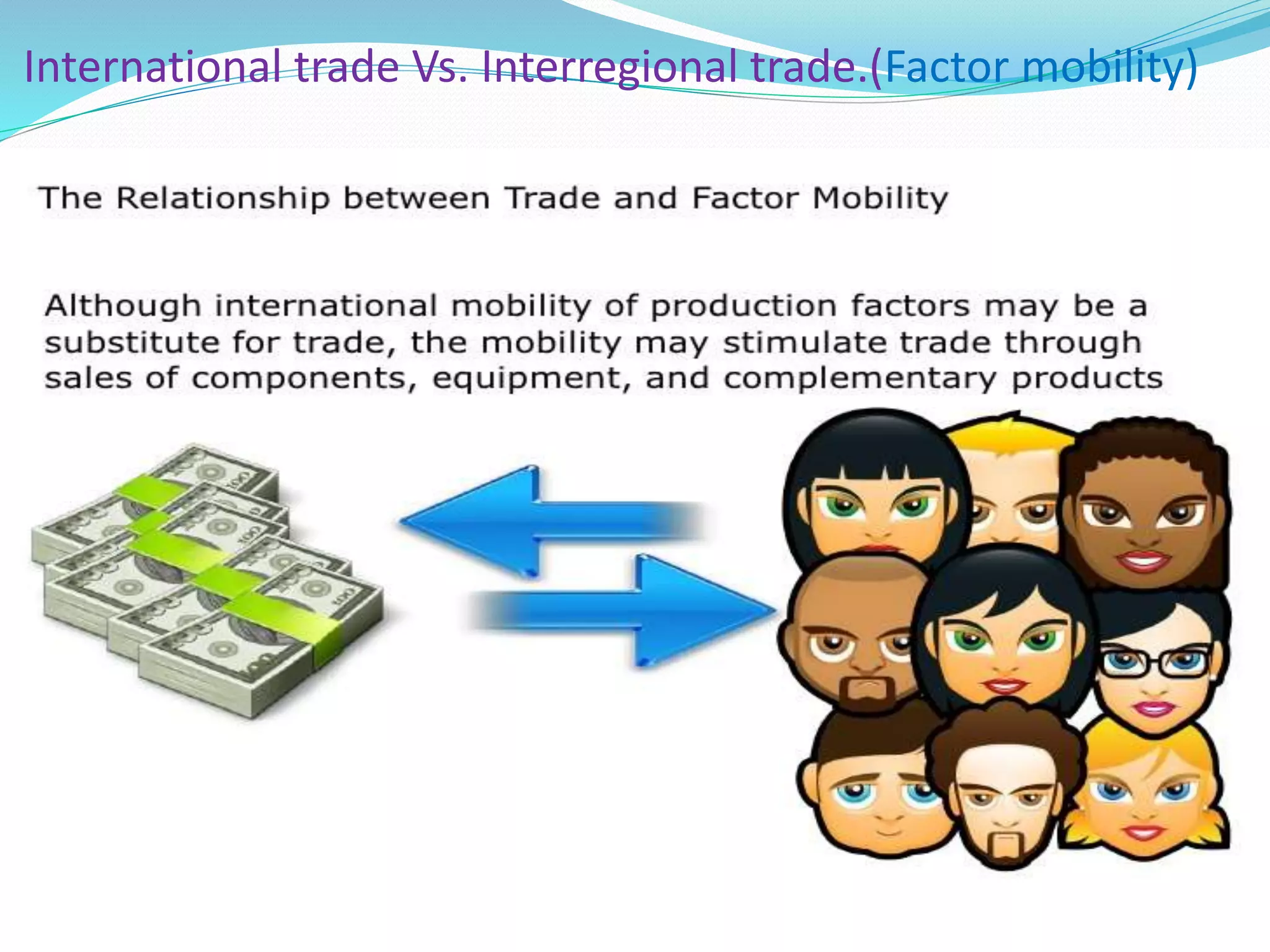 International trade Vs. Interregional trade.(Factor mobility)
 