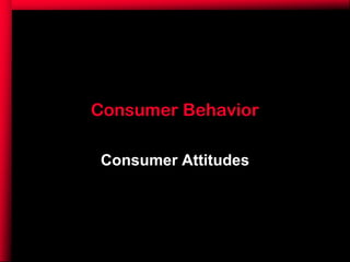 Consumer Behavior

 Consumer Attitudes
 