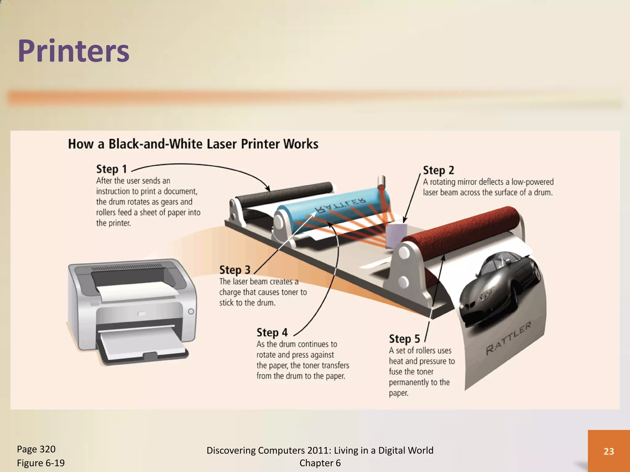 Printers




Page 320      Discovering Computers 2011: Living in a Digital World   23
Figure 6-19                       Chapter 6
 