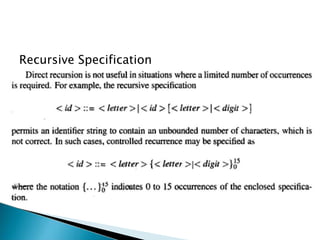 Recursive Specification
 