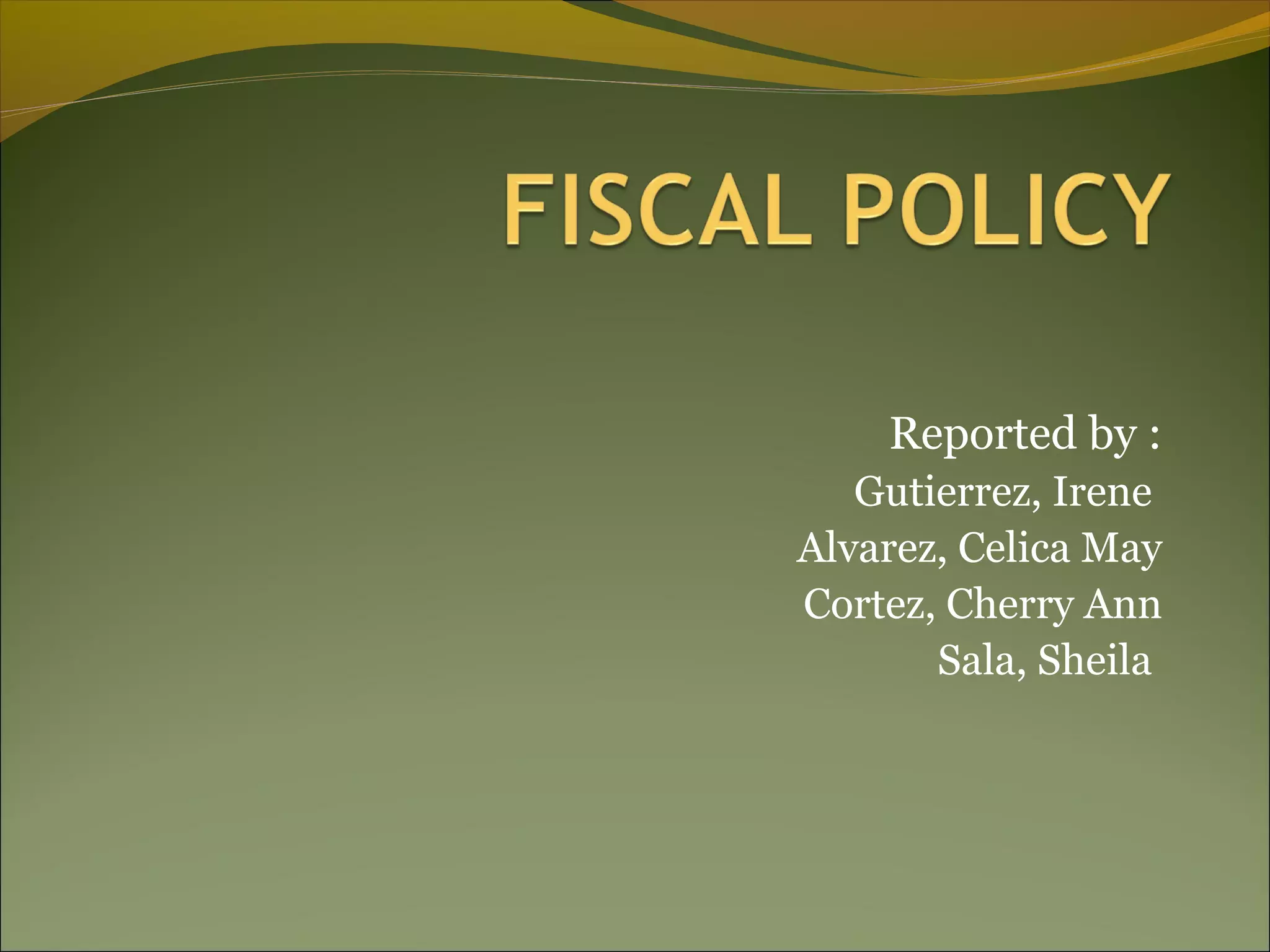 Chap. 11. fiscal policy | PPT