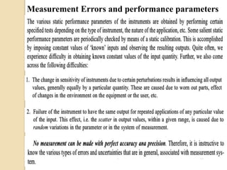 Measurement Errors and performance parameters
 