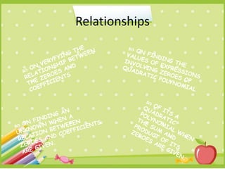 Relationships
 
