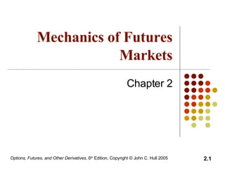 Mechanics of Futures Markets Chapter 2 