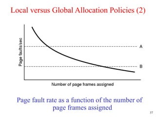 37
Local versus Global Allocation Policies (2)
Page fault rate as a function of the number of
page frames assigned
 