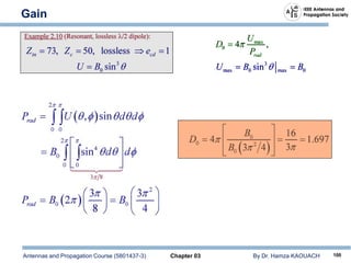 Antennas and Propagation Course (5801437-3) Chapter 03 By Dr. Hamza KAOUACH 100
Gain
 