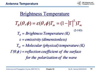 Antennas and Propagation Course (5801437-3) Chapter 03 By Dr. Hamza KAOUACH 182
Antenna Temperature
 