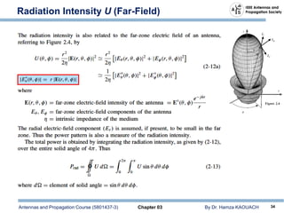 Antennas and Propagation Course (5801437-3) Chapter 03 By Dr. Hamza KAOUACH 34
Radiation Intensity U (Far-Field)
 