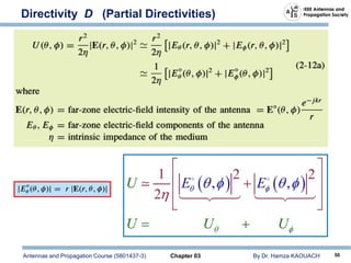 Antennas and Propagation Course (5801437-3) Chapter 03 By Dr. Hamza KAOUACH 50
Directivity D (Partial Directivities)
 