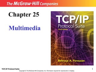 Chapter 25

        Multimedia




TCP/IP Protocol Suite                                                                                              1
                    Copyright © The McGraw-Hill Companies, Inc. Permission required for reproduction or display.
 
