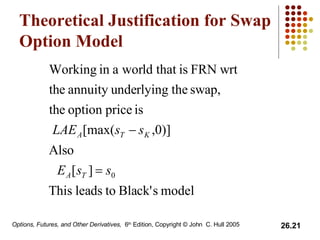 Theoretical Justification for Swap Option Model 