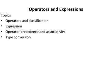Chap 3(operator expression) | PPT